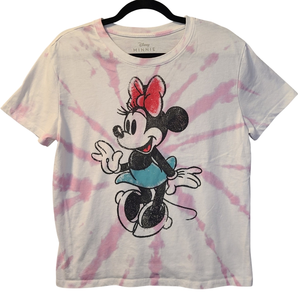 LIKE NEW! BUY 2 TOPS, GET 1 FREE! Disney Minnie Mouse Pink Tie Dye Tee✨️Size XL